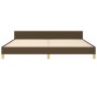 Bed frame with headboard in dark brown fabric 200x200cm by , Beds and slatted bases - Ref: Foro24-3125165, Price: 251,39 €, D...