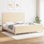 Bed frame with cream fabric headboard 180x200 cm by , Beds and slatted bases - Ref: Foro24-3125159, Price: 241,15 €, Discount: %