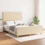 Estructura de cama con cabecero de tela color crema 140x200 cm de , Camas y somieres - Ref: Foro24-3125305, Precio: 253,02 €,...