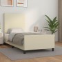 Estructura de cama con cabecero cuero sintético crema 80x200 cm de , Camas y somieres - Ref: Foro24-3125417, Precio: 138,29 €...