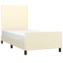 Estructura de cama con cabecero cuero sintético crema 80x200 cm de , Camas y somieres - Ref: Foro24-3125417, Precio: 138,29 €...