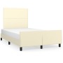 Estructura de cama con cabecero cuero sintético crema 120x200cm de , Camas y somieres - Ref: Foro24-3125441, Precio: 173,85 €...