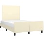 Estructura de cama con cabecero cuero sintético crema 120x200cm de , Camas y somieres - Ref: Foro24-3125441, Precio: 173,85 €...