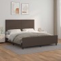 Brown synthetic leather headboard bed frame 160x200 cm by , Beds and slatted bases - Ref: Foro24-3125460, Price: 241,25 €, Di...