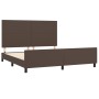 Brown synthetic leather headboard bed frame 160x200 cm by , Beds and slatted bases - Ref: Foro24-3125460, Price: 241,25 €, Di...