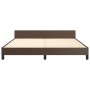 Brown synthetic leather headboard bed frame 160x200 cm by , Beds and slatted bases - Ref: Foro24-3125460, Price: 241,25 €, Di...