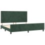 Estructura cama con cabecero terciopelo verde oscuro 200x200 cm de , Camas y somieres - Ref: Foro24-3125656, Precio: 270,39 €...