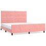 Pink velvet bed frame with headboard 160x200 cm by , Beds and slatted bases - Ref: Foro24-3125829, Price: 222,17 €, Discount: %