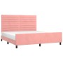 Pink velvet bed frame with headboard 160x200 cm by , Beds and slatted bases - Ref: Foro24-3125829, Price: 222,17 €, Discount: %