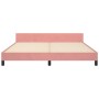 Estructura de cama con cabecero de terciopelo rosa 160x200 cm de , Camas y somieres - Ref: Foro24-3125829, Precio: 222,17 €, ...