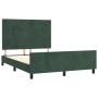 Dark green velvet bed frame with headboard 140x190 cm by , Beds and slatted bases - Ref: Foro24-3125815, Price: 228,57 €, Dis...