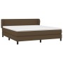 Box spring bed with dark brown fabric mattress 160x200 cm by , Beds and slatted bases - Ref: Foro24-3126096, Price: 488,42 €,...