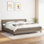 Box spring bed with taupe gray fabric mattress 200x200 cm by , Beds and slatted bases - Ref: Foro24-3126113, Price: 638,08 €,...