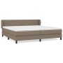 Box spring bed with taupe gray fabric mattress 200x200 cm by , Beds and slatted bases - Ref: Foro24-3126113, Price: 638,08 €,...