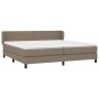 Box spring bed with taupe gray fabric mattress 200x200 cm by , Beds and slatted bases - Ref: Foro24-3126113, Price: 638,08 €,...