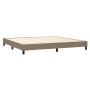 Box spring bed with taupe gray fabric mattress 200x200 cm by , Beds and slatted bases - Ref: Foro24-3126113, Price: 638,08 €,...