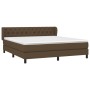 Box spring bed with dark brown fabric mattress 160x200 cm by , Beds and slatted bases - Ref: Foro24-3126496, Price: 514,49 €,...