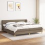 Box spring bed with taupe gray fabric mattress 200x200 cm by , Beds and slatted bases - Ref: Foro24-3126913, Price: 619,19 €,...