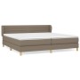 Box spring bed with taupe gray fabric mattress 200x200 cm by , Beds and slatted bases - Ref: Foro24-3126913, Price: 619,19 €,...