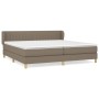 Box spring bed with taupe gray fabric mattress 200x200 cm by , Beds and slatted bases - Ref: Foro24-3126993, Price: 644,22 €,...