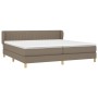 Box spring bed with taupe gray fabric mattress 200x200 cm by , Beds and slatted bases - Ref: Foro24-3126993, Price: 644,22 €,...