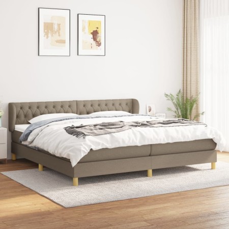 Cama box spring con colchón tela gris taupe 200x200 cm de , Camas y somieres - Ref: Foro24-3127073, Precio: 661,02 €, Descuen...