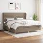 Box spring bed with taupe gray fabric mattress 200x200 cm by , Beds and slatted bases - Ref: Foro24-3128633, Price: 751,91 €,...