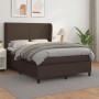 Cama box spring con colchón cuero sintético marrón 140x200cm de , Camas y somieres - Ref: Foro24-3128916, Precio: 501,06 €, D...