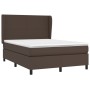 Cama box spring con colchón cuero sintético marrón 140x200cm de , Camas y somieres - Ref: Foro24-3128916, Precio: 501,06 €, D...