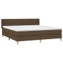 Cama box spring con colchón tela marrón oscuro 160x200 cm de , Camas y somieres - Ref: Foro24-3130524, Precio: 514,73 €, Desc...