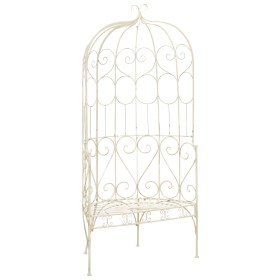 Banco de jardín metal blanco envejecido 95 cm de vidaXL, Bancos de jardín - Ref: Foro24-45432, Precio: 191,62 €, Descuento: %