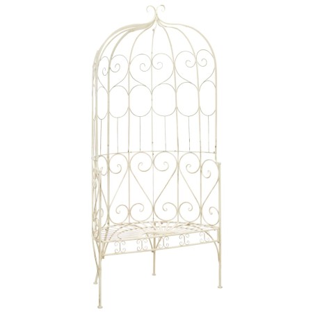 Banco de jardín metal blanco envejecido 95 cm de vidaXL, Bancos de jardín - Ref: Foro24-45432, Precio: 202,17 €, Descuento: %