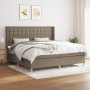 Box spring bed with taupe gray fabric mattress 200x200 cm by , Beds and slatted bases - Ref: Foro24-3132341, Price: 733,68 €,...