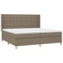 Box spring bed with taupe gray fabric mattress 200x200 cm by , Beds and slatted bases - Ref: Foro24-3132341, Price: 733,68 €,...