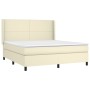 Cama box spring con colchón cuero sintético crema 180x200 cm de , Camas y somieres - Ref: Foro24-3132395, Precio: 651,95 €, D...