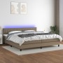 Boxspringbett mit Matratze und LED-Leuchten taupegrauer Stoff 200x200 cm von , Betten und Lattenroste - Ref: Foro24-3133345, ...