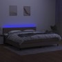 Cama box spring colchón y luces LED tela gris taupe 200x200 cm de , Camas y somieres - Ref: Foro24-3133345, Precio: 650,06 €,...