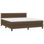 Cama box spring colchón luces LED tela marrón oscuro 160x200cm de , Camas y somieres - Ref: Foro24-3133408, Precio: 502,30 €,...