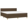 Cama box spring con colchón LED tela marrón oscuro 160x200 cm de , Camas y somieres - Ref: Foro24-3133808, Precio: 497,82 €, ...