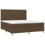 Boxspringbett-Matratze, LED-Leuchten, dunkelbrauner Stoff, 180 x 200 cm von , Betten und Lattenroste - Ref: Foro24-3135296, P...