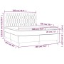 Cama box spring colchón luces LED tela marrón oscuro 180x200cm de , Camas y somieres - Ref: Foro24-3135696, Precio: 658,29 €,...