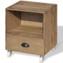 Mesita de noche marrón madera maciza de vidaXL, Mesitas de noche - Ref: Foro24-243161, Precio: 74,14 €, Descuento: %