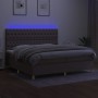 Cama box spring colchón y luces LED tela gris taupe 200x200 cm de , Camas y somieres - Ref: Foro24-3135705, Precio: 791,85 €,...