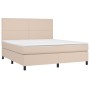 Cama box spring colchón LED cuero sintético capuchino 160x200cm de , Camas y somieres - Ref: Foro24-3135836, Precio: 556,32 €...