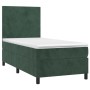 Cama box spring colchón y LED terciopelo verde oscuro 100x200cm de , Camas y somieres - Ref: Foro24-3135990, Precio: 385,52 €...