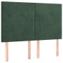 Cama box spring colchón y LED terciopelo verde oscuro 140x190cm de , Camas y somieres - Ref: Foro24-3136002, Precio: 520,48 €...