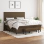 Cama box spring con colchón tela marrón oscuro 180x200 cm de , Camas y somieres - Ref: Foro24-3136456, Precio: 651,56 €, Desc...