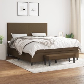 Box spring bed with dark brown fabric mattress 180x200 cm by , Beds and slatted bases - Ref: Foro24-3136456, Price: 654,99 €,...