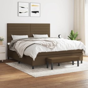 Box spring bed with dark brown fabric mattress 160x200 cm by , Beds and slatted bases - Ref: Foro24-3136688, Price: 622,99 €,...