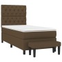 Cama box spring con colchón tela marrón oscuro 80x200 cm de , Camas y somieres - Ref: Foro24-3136792, Precio: 364,11 €, Descu...